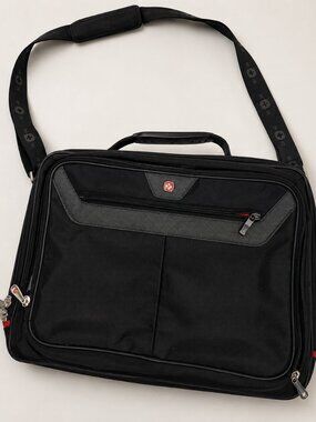 Swiss Army Black Laptop Messenger Bag  with strap
